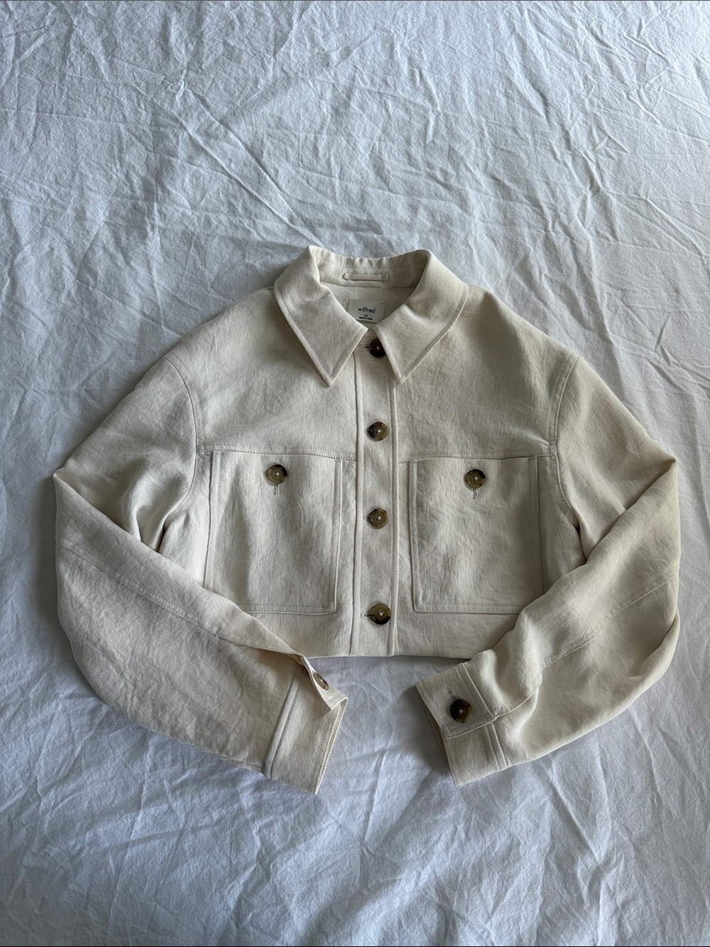 Wilfred Cropped Cream Jean Jacket